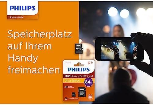 Atminties kortelė „Philips“ „Micro SDXC“ kortelė 64 GB, 10 klasės UHS-I U1, įsk. Adapteriai