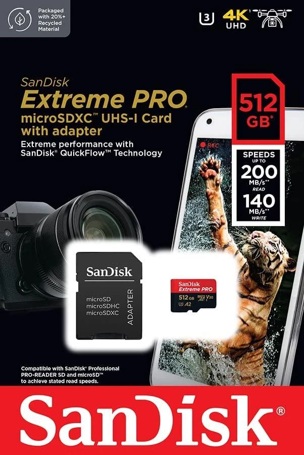 Atminties kortelė SanDisk Extreme PRO microSDXC™ UHS-I CARD, 512 GB