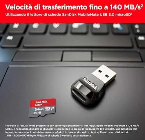 Oem 64GB 100Mb/s Micro SD atminties kortelė SanDisk Ultra 667x