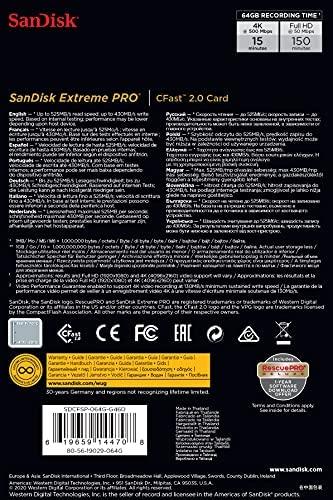 Atminties kortelė SanDisk CFAST 2.0 VPG130 64GB Extreme Pro SDCFSP-064G-G46D