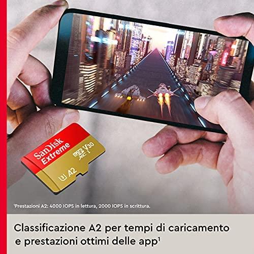 Atminties kortelė „SanDisk Extreme Micro SDXC 64GB“ + SD adapteris + „Rescue Pro Deluxe“ 160 MB/s A2 C10 V30 UHS-I U3; EAN: 619659169770
