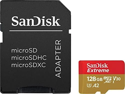 „SANDISK Extreme Micro SDXC 128GB“ veiksmo kameroms ir dronams + SD adapteris + 1 metų „RescuePRO Deluxe“ garantija iki 190 MB/s ir 90 MB/s skaitymo / rašymo greičių, A2, C10, V30, UHS-I, U3.