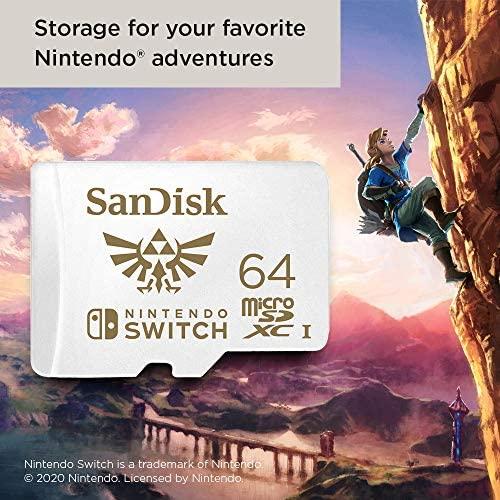 Atminties kortelė SANDISK NINTENDO SWITCH Micro SDXC 64 GB 100/60 MB/s V30 UHS-I U3