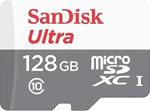 SanDisk Ultra 128 GB atminties kortelė iš arti