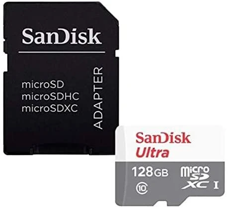 Atminties kortelė SanDisk Ultra Micro SDXC UHS-I Class 10, 128 GB, su adapteriu