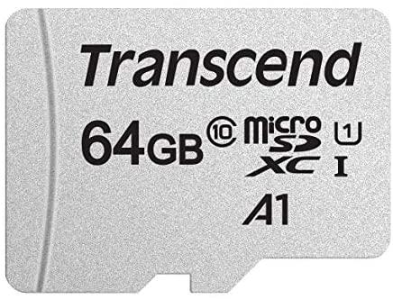 Atminties kortelė su adapteriu Transcend microSDXC USD300S 64GB CL10 UHS-I iki 95MB/S