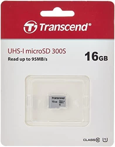 Atminties kortelė Transcend microSDHC USD300S 16GB CL10 UHS-I U1 iki 95MB/S