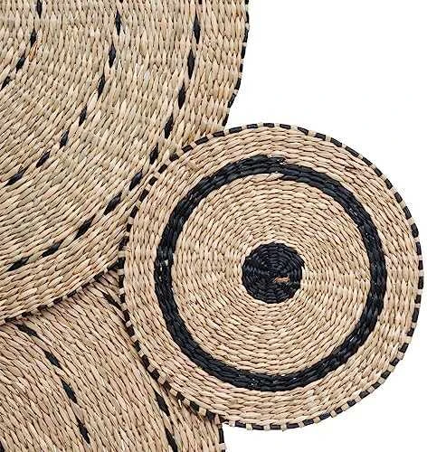 Atmosphera Boho sienų apdaila, šiaudų apskritimai, 115 x 72 cm