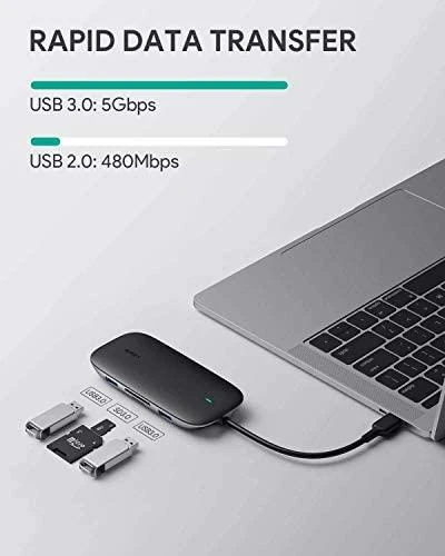 Aukey 8 Port USB 3.0 Type-C Hub CB-C71 Juodas