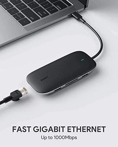 Aukey 8 Port USB 3.0 Type-C Hub CB-C71 Juodas