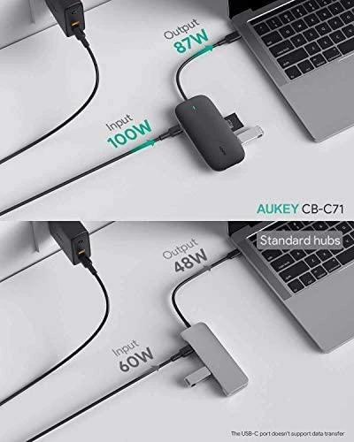 Aukey 8 Port USB 3.0 Type-C Hub CB-C71 Juodas