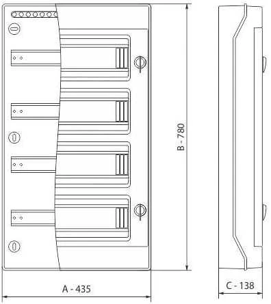 „Elektro-Plast“ hermetiškas paviršinio montavimo paskirstymo skydas RH 4X18 RH-72/4 permatomos durys 36.172 - 36.172