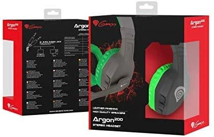 NATEC NSG-0903 Genesis Žaidimų ausinės Argon 200 žalias