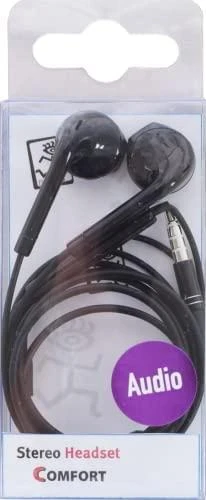 Juodos 2GO In-Ear ausinės pakuotėje