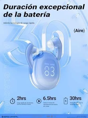 Ausinės TWS Acefast T9, Bluetooth 5.3, IPX4 (ledyno mėlyna)