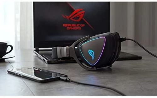 Žaidimų ausinės Asus ROG Delta, Hi-Res, RGB LED, USB, USB-C, Juodos |  Varle.lt