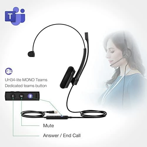 Yealink UH34 Mono Microsoft Teams USB-Ausinės