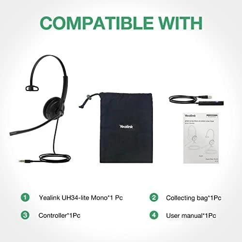 Yealink UH34 Mono Microsoft Teams USB-Ausinės