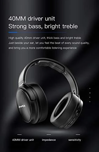 AWEI Ausinės A780BL Juodas, Belaidės, Over-Ear