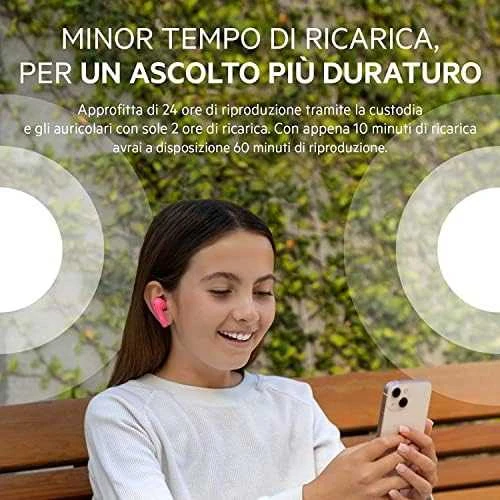 Ausinės Belkin Soundform Nano Belaidės Kids In-Ear rožinė PAC003btPK