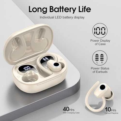 Belaidės Ausinės JBL Wave Flex, Baltos spalvos