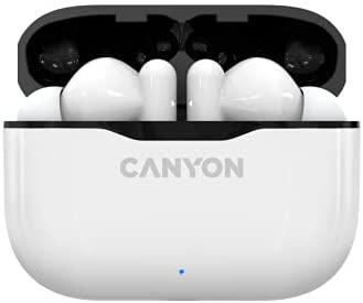 Belaidės ausinės Canyon TWS-3, Baltos/Juodos spalvos