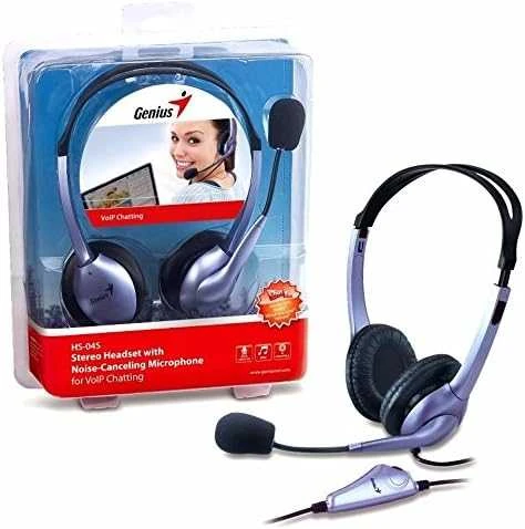 Genius HS-04S ausinės pakuotėje su laidiniu valdikliu
