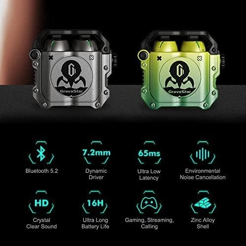 Gravastar Sirius ausinių rinkinys su techninėmis specifikacijomis