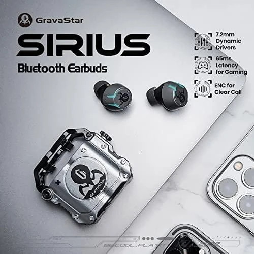 „GRAVASTAR SIRIUS“ kosminės pilkos „Bluetooth“ ausinės