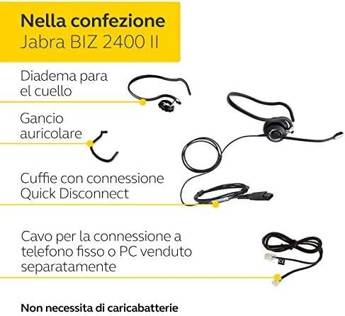 JABRA BIZ 2400 II MONO 3IN1 WB - TYP 82 NC LAISVAI SUKANČIOS PLATAUS DAŽNIAUSIO RYŠIO AUSINĖS