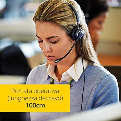 Ausinės - Jabra BIZ 2400 II Mono Kaklo Juosta Juoda/Pilka