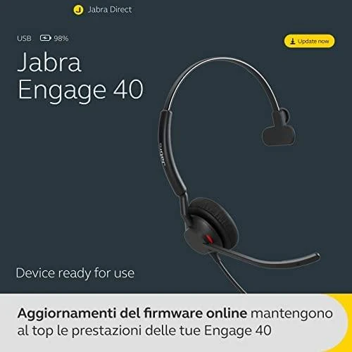 Inline Jabra Engage 40 Link, Ausinės - juodas, Mono, UC, USB-A