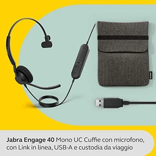 Inline Jabra Engage 40 Link, Ausinės - juodas, Mono, UC, USB-A