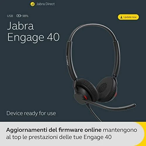 Ausinės Jabra Engage 40 Stereo, laidinės, Juodos