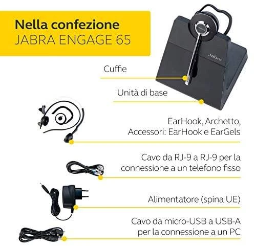 JABRA Engage 65 Stereo Ausinės on-ear DECT belaidės skirta Engage 55 Stereo