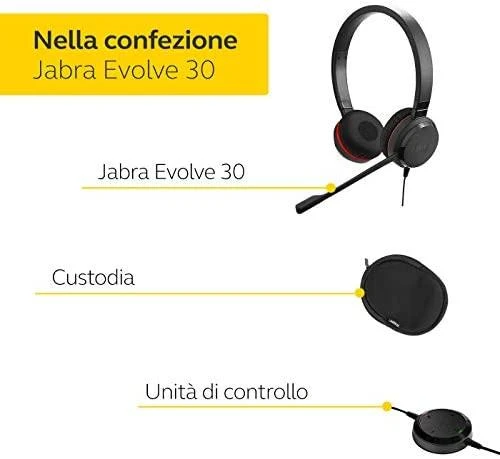 JABRA Evolve 30 II MS stereo Ausinės on-ear su laidu USB 3.5 mm jack Certified skirta Skype skirta Business
