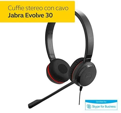 JABRA Evolve 30 II MS stereo Ausinės on-ear su laidu USB 3.5 mm jack Certified skirta Skype skirta Business