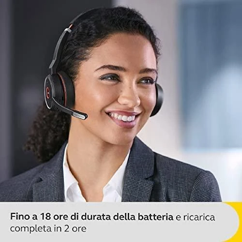 Belaidės ausinės Jabra Evolve 75 SE MS Duo, Juodos