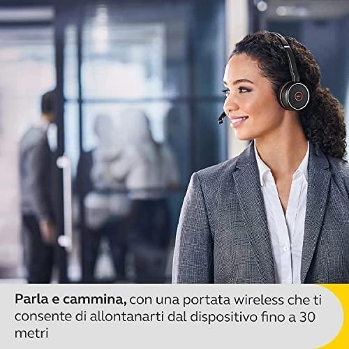 Belaidės ausinės Jabra Evolve 75 SE MS Duo, Juodos