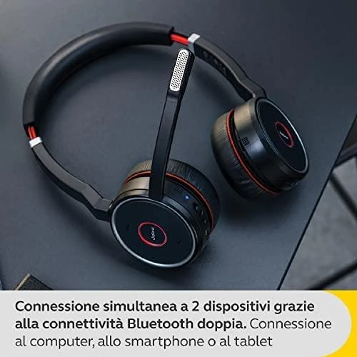 Belaidės ausinės Jabra Evolve 75 SE MS Duo, Juodos