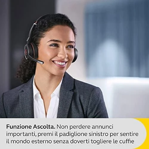 Belaidės ausinės Jabra Evolve 75 SE MS Duo, Juodos
