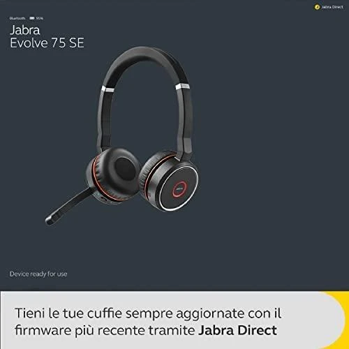Belaidės ausinės Jabra Evolve 75 SE MS Duo, Juodos