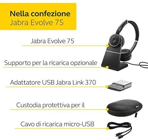 Ausinės JABRA Evolve 75 Link 370 MS
