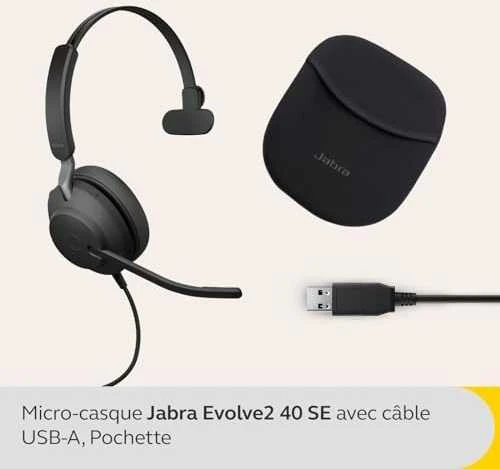 Ausinės Jabra Evolve2 40 SE MS Mono USB-A