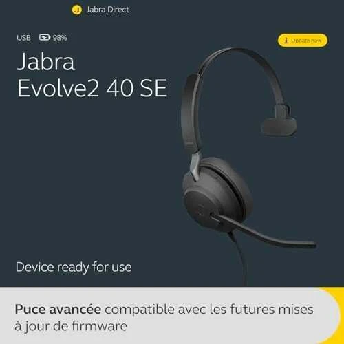 Ausinės Jabra Evolve2 40 SE MS Mono USB-A