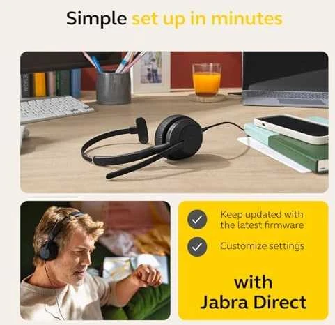 Ausinės Jabra Evolve2 50 USB-A, UC, Mono, juodos spalvos