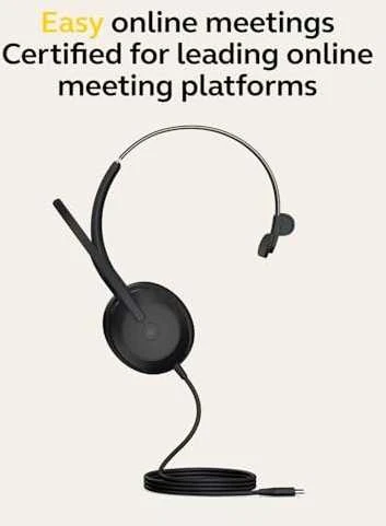 Ausinės Jabra Evolve2 50 USB-A, UC, Mono, juodos spalvos