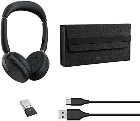 JABRA Evolve2 65 Flex MS Stereo Ausinės on-ear Bluetooth belaidės aktyvus triukšmo slopinimas USB-A juodas Certified skirta Microsoft Te