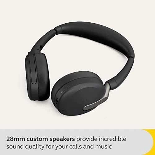 JABRA Evolve2 65 Flex MS Stereo Ausinės on-ear Bluetooth belaidės aktyvus triukšmo slopinimas USB-A juodas Certified skirta Microsoft Te