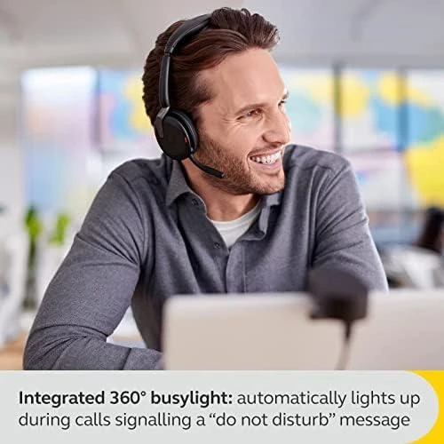 JABRA Evolve2 65 Flex MS Stereo Ausinės on-ear Bluetooth belaidės aktyvus triukšmo slopinimas USB-A juodas Certified skirta Microsoft Te